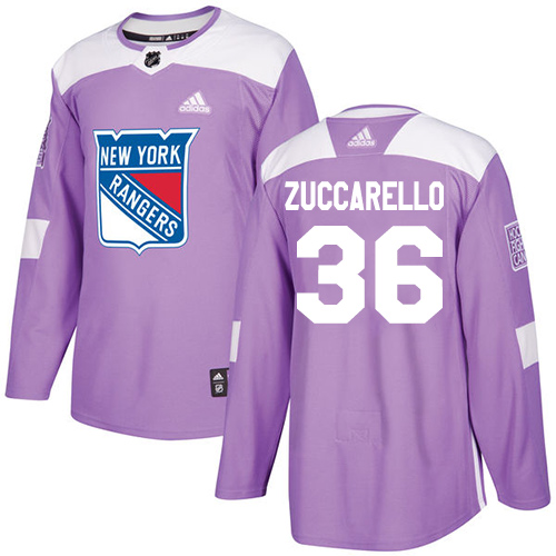 Adidas Rangers #36 Mats Zuccarello Purple Authentic Fights Cancer Stitched NHL Jersey